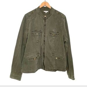 Maurices | Green Studded Front Zip Jacket